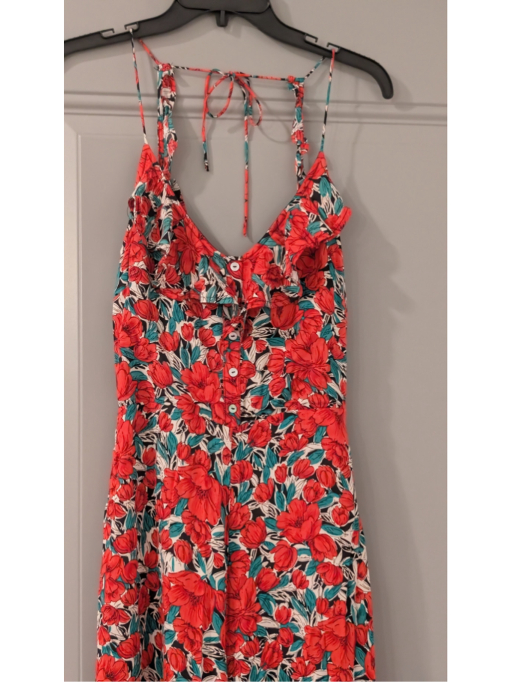 Women's Valija Gitana floral, Red and Teal jumpsuit - Picture 2 of 11